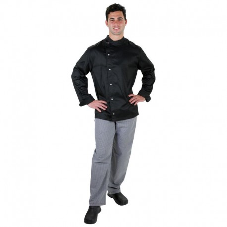 PROCHEF Modern Tunic Chef Jacket Long Sleeve Black Pro