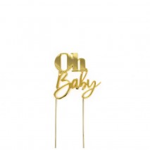 GOLD Metal Cake Topper - OH BABY Bake Group,Cooks Plus