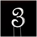 C&C Cake Topper Silver - Number 3 - 7cm