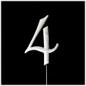 C&C Cake Topper Silver - Number 4 - 7cm