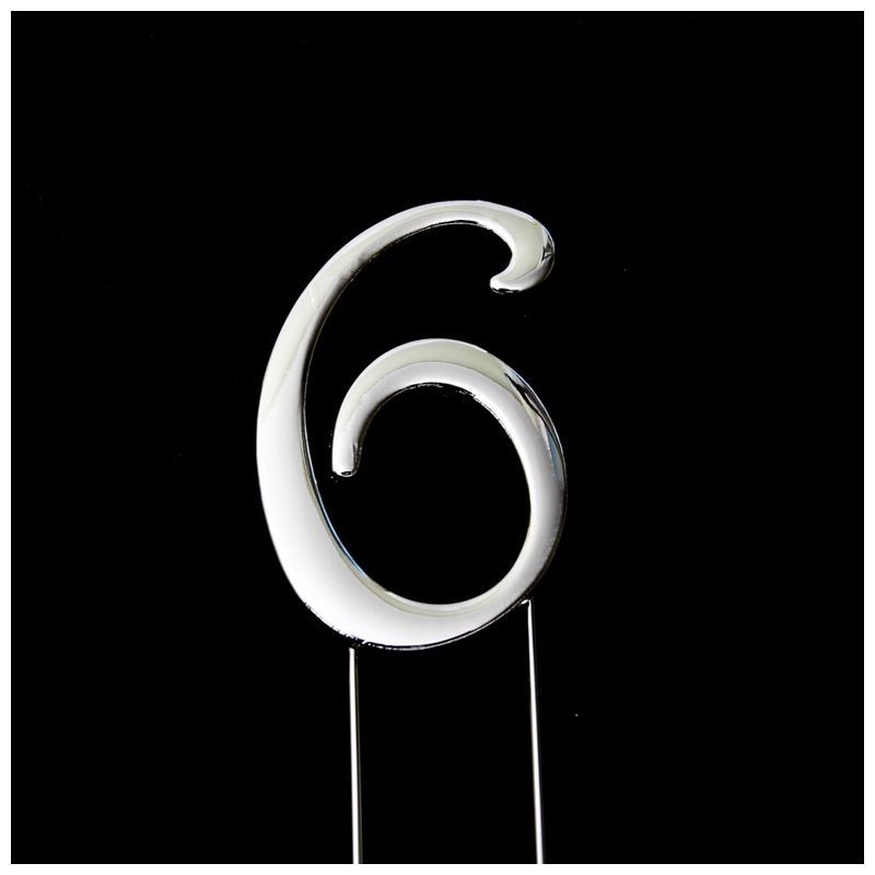 SILVER Cake Topper (7cm) - NUMBER 6 Bake Group,Cooks Plus