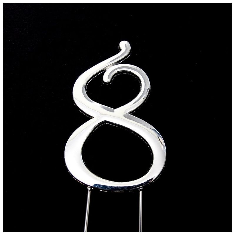 SILVER Cake Topper (7cm) - NUMBER 8 Bake Group,Cooks Plus