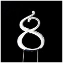 C&C Cake Topper Silver - Number 8 - 7cm