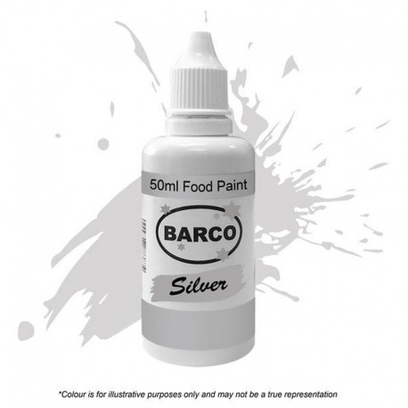 Barco Quick Dry Food Paint Silver 50ml Cake Craft,Cooks Plus