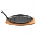 Pyrolux Pyrocast Oval Sizzle Plate with maple tray