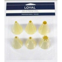 Loyal Piping Tip/Tube 6pc Plastic Assorted