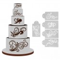 Cake Craft Swirl Lace Stencil Set 5pc