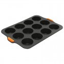 Bakemaster Silicone Muffin Pan 12 cup 35.5 X 24.5CM (6.5 X 3.5CM) - GREY