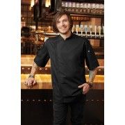 Chef Works Springfield Mens Zipper Chef Jacket Black BCSZ009