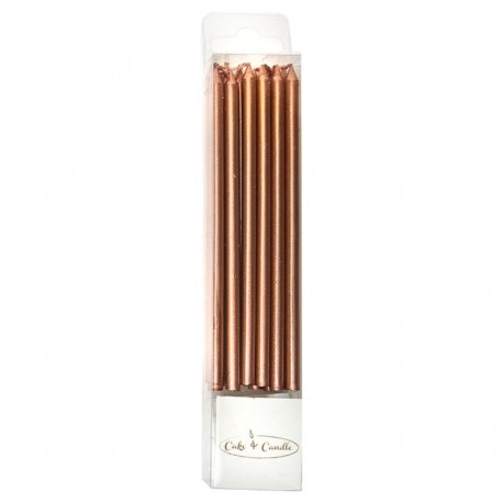 C&C Candle Tall Rose Gold 12pk