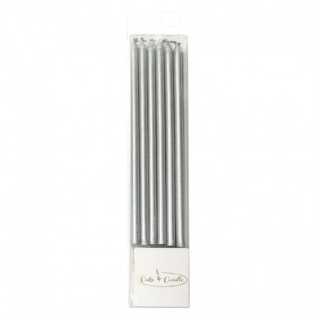 C&C Candle Tall Silver 12pk