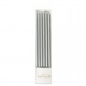 C&C Candle Tall Silver 12pk