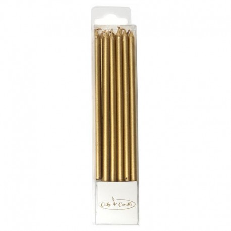 C&C Candle Tall Gold 12pk