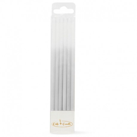 C&C Candles Ombre Silver 12Pk