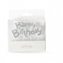 C&C Candle Plaque Happy Birthday SILVER