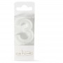 Mini Glitter Candle WHITE - Number 3