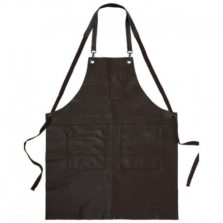 Riley Leather Apron Two Pocket Brown