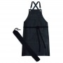 Riley Leather Apron One Pocket Black