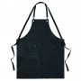 Riley Leather Apron Two Pocket Black