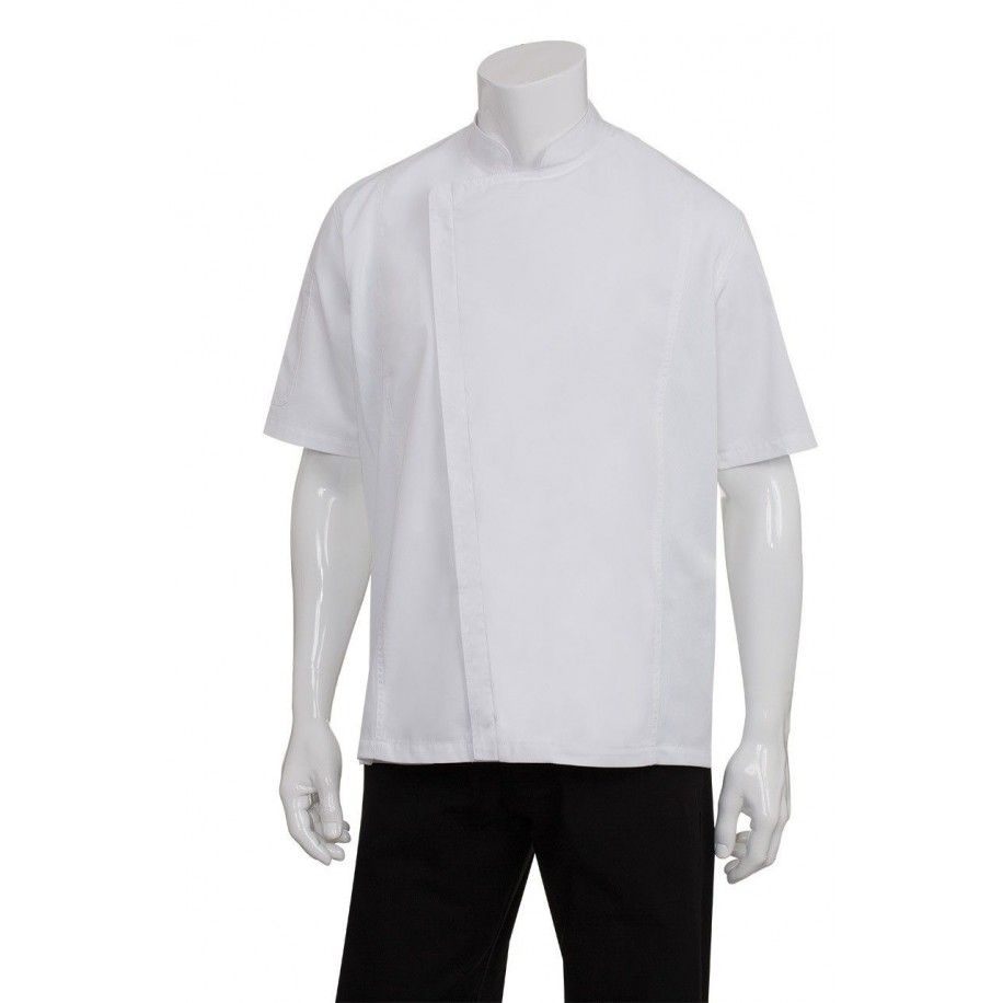 Chef Works Springfield Mens Zipper Chef Jacket White BCSZ009-W