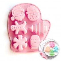 Cake Craft Christmas Mitten Assorted 6 cavity Silicone Mould