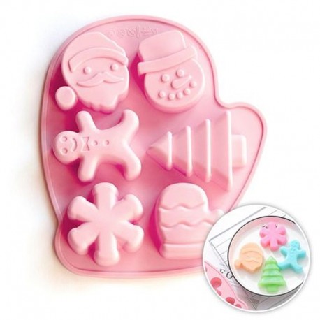 Cake Craft Christmas Mitten Assorted 6 cavity Silicone Mould