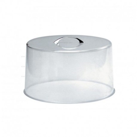 Chef Inox Clear Cake Cover With Chrome Handle – 300X185Mm