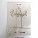 Cake Craft Engaged Cake Topper - Silver