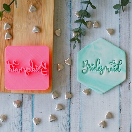 "Bridesmaid" Emboss 3D Printed Cookie Stamp