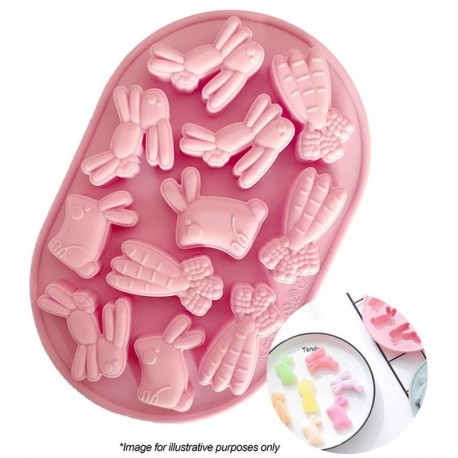 Cake Craft Easter Bunny and Carrot Silicone Moulds