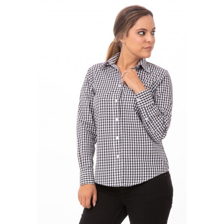 Chef Works Gingham Dress Shirt Womens