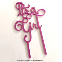 Cake Craft It's a Girl Pink Glitter Acrylic Cake topper