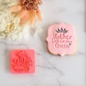 Mother's Day - Mother a title above Queen Emboss 3D Printed Cookie Stamp