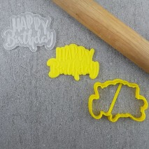 CCC Happy Birthday Cutter/Debosser Custom Cookie Cutters,Cooks