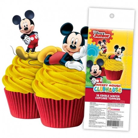 Cake Craft Mickey Mouse Edible Wafer Cupcake Toppers - 16