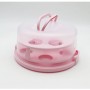 SHARP Living Cake Box/Double Muffin Carrier - Round - Pink