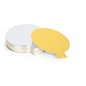 Mondo Dessert/Slip Board + Tab - Round Double Sided - 80mm Gold/Silver