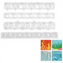 Cake Craft Impression Cutter Waves-Fire-Ice-Grass 4 pieces