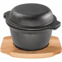 Pyrolux Pyrocast Garlic Pot with Maple Tray - 11.8cm