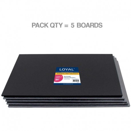 Loyal Masonite MDF Cake Board - Black - Rectangle 18x12inch