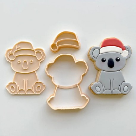 Little Biskut Santa Koala Cutter and Embosser Set Custom Cookie