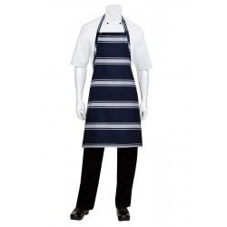 Chef Works Bib Apron Butcher Stripe - Navy -  BSBA