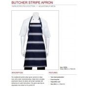 Chef Works Bib Apron Butcher Stripe - Navy - BSBA Chef