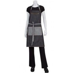 Chef Works Manhattan Bib Apron - Black Denim  -  AB034