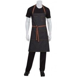 Chef Works Memphis Bib Apron Black Denim -  AB035