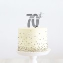 C&C SILVER Metal Cake Topper - 70th