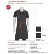 Chef Works Memphis Bib Apron Black Denim - AB035 Chef