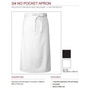 Chef Works Bar Apron 3/4 White - B3 Chef Works,Cooks Plus