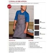 Chef Works Corvallis Bib Apron - Black/Burgundy - ABXX052 Chef