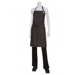 Chef Works Corvallis Bib Apron - Black/Burgundy - ABXX052